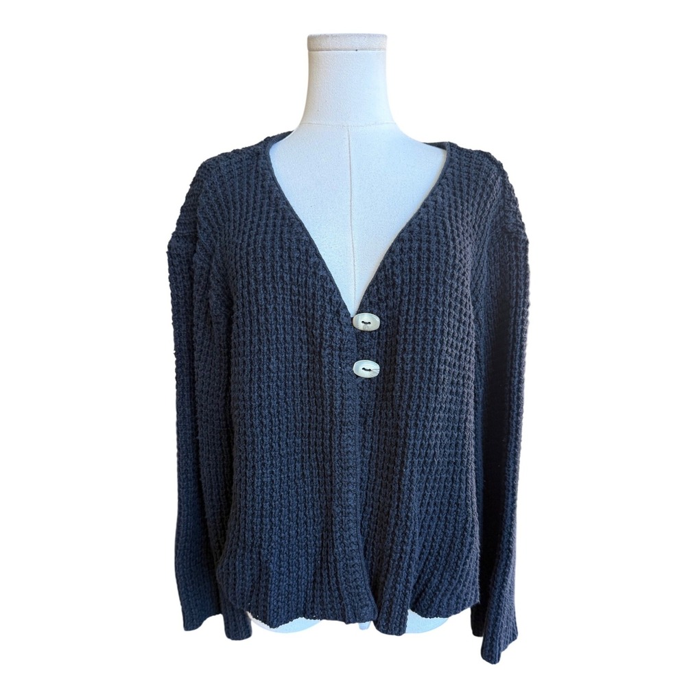 Willow Y2K Boho Crochet Knit Cardigan Sweater Size M Layering Oversized Granola